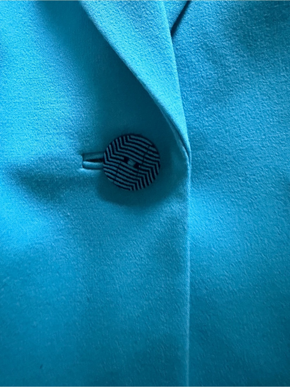Trendy 80s style fashion Nine West Turquoise Single-Button Shawl Collar Blazer - Picture 4 of 6